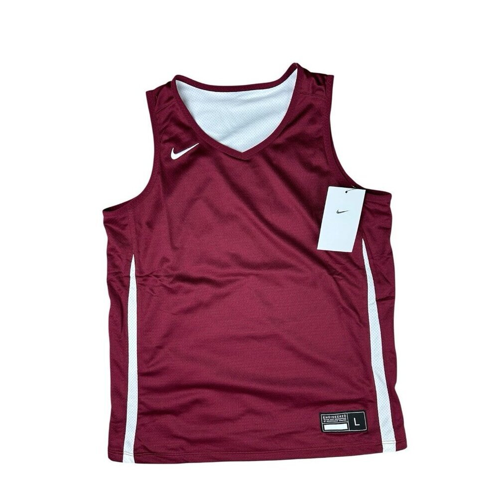 Nike Kids Reversible Basketball Jersey Maroon White DN5269-612 Size Large L NWT